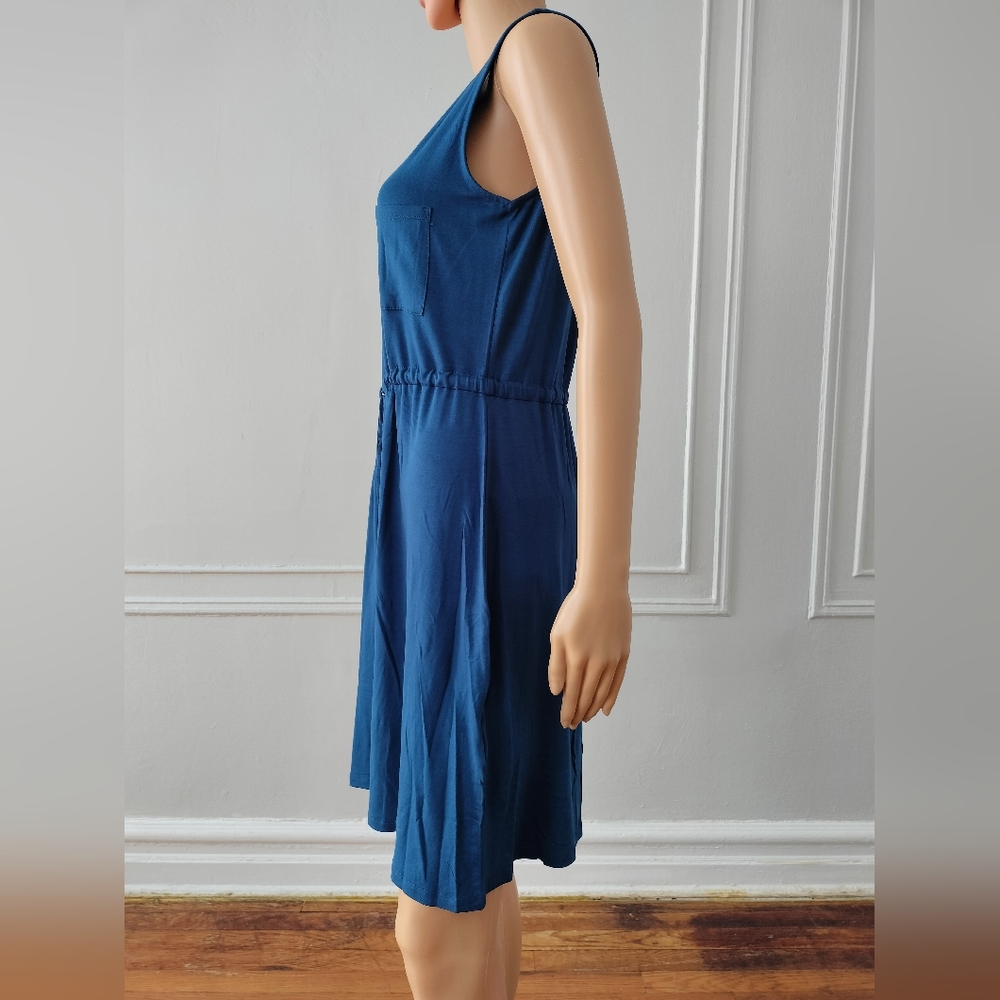 Serra New Blue Sleeveless Midi Dress Size M - Picture 3 of 3